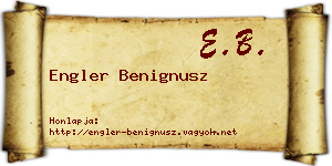 Engler Benignusz névjegykártya